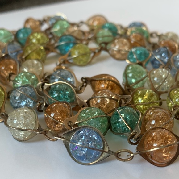 🔸Vintage Necklace Crackle Glasses Beads🔸 - Picture 3 of 12